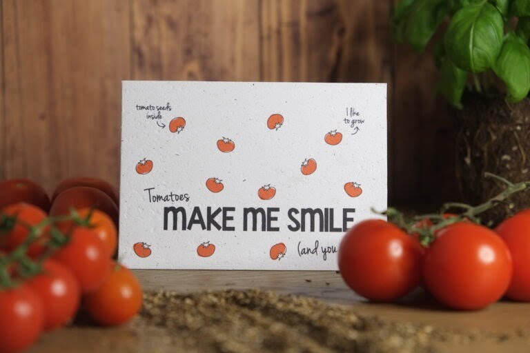 Kaarten met groente zaden