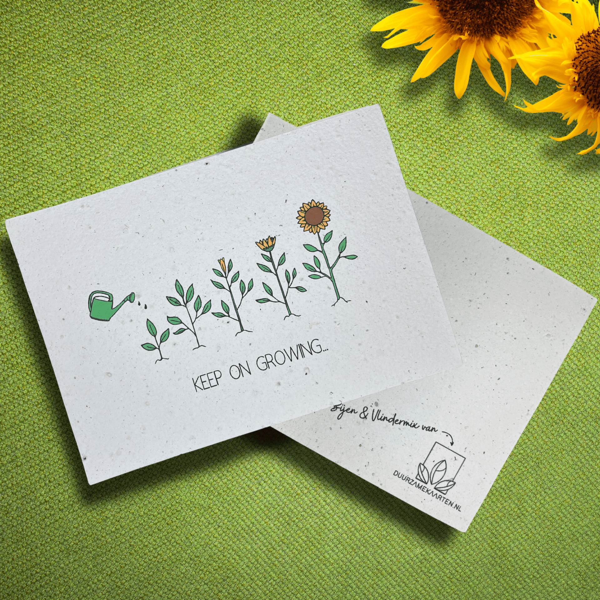 Groeikaart met een boodschap. Keep on Growing