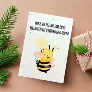 Duurzame kerst/oud en nieuw kaart - Laat het knallen